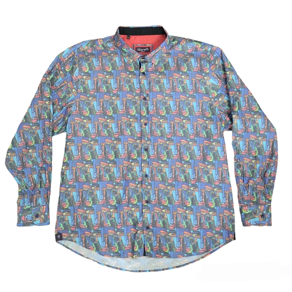 Franco Negretti shirt with cubist face print - Picture 2 of 11